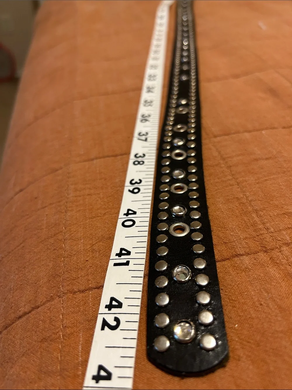 Leatherock Black Studded Belt with Crystal Accents